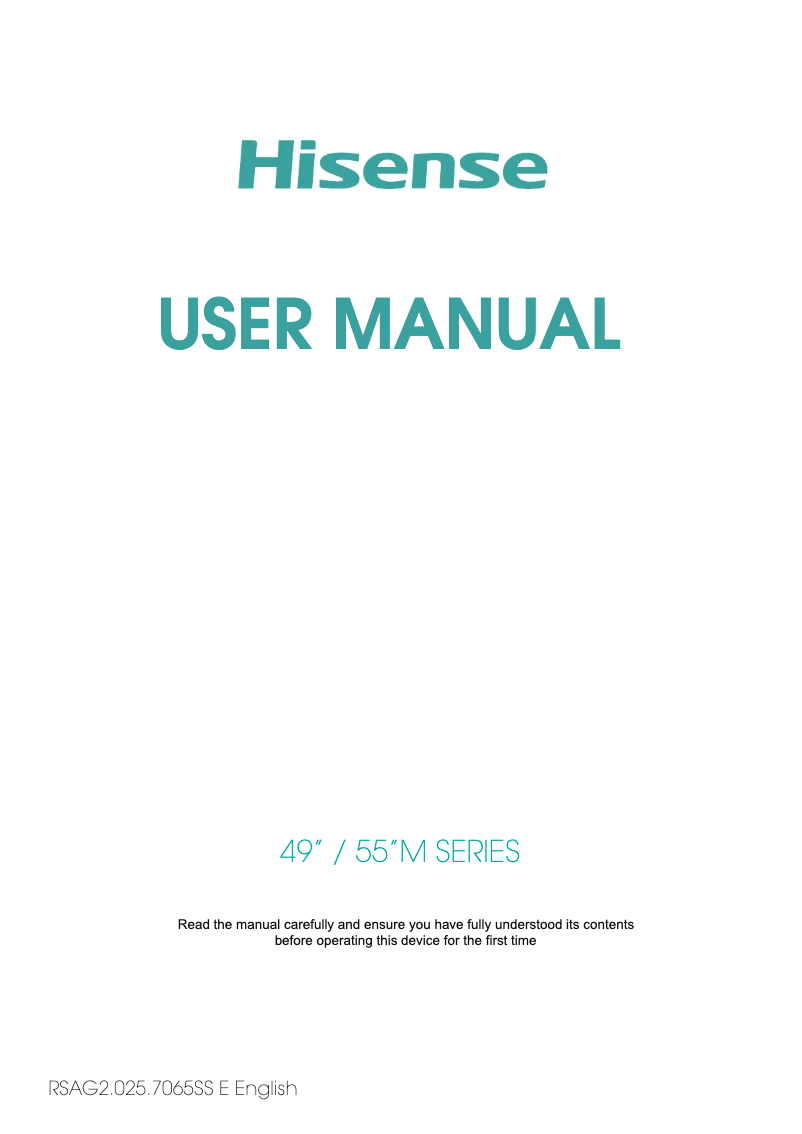 Page 1 de la notice Manuel utilisateur Hisense 55BM66AE