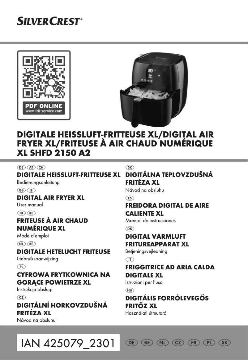 Página 1 del manual Manual de usuario SilverCrest SHFD 2150 A2