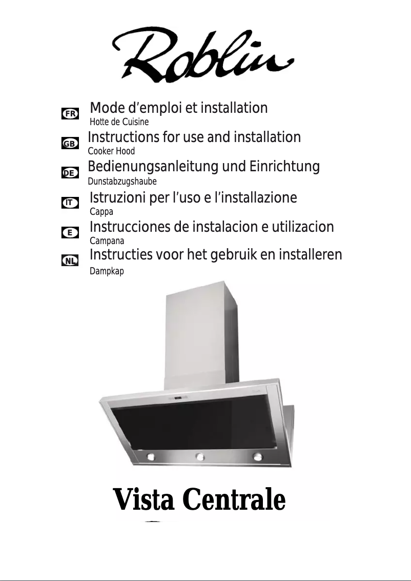 Page 1 de la notice Manuel utilisateur Roblin Vista 900 Centrale