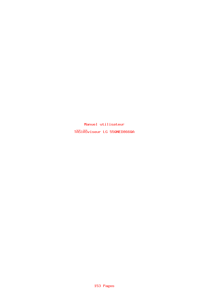 Page 1 de la notice Manuel utilisateur LG 55QNED866QA