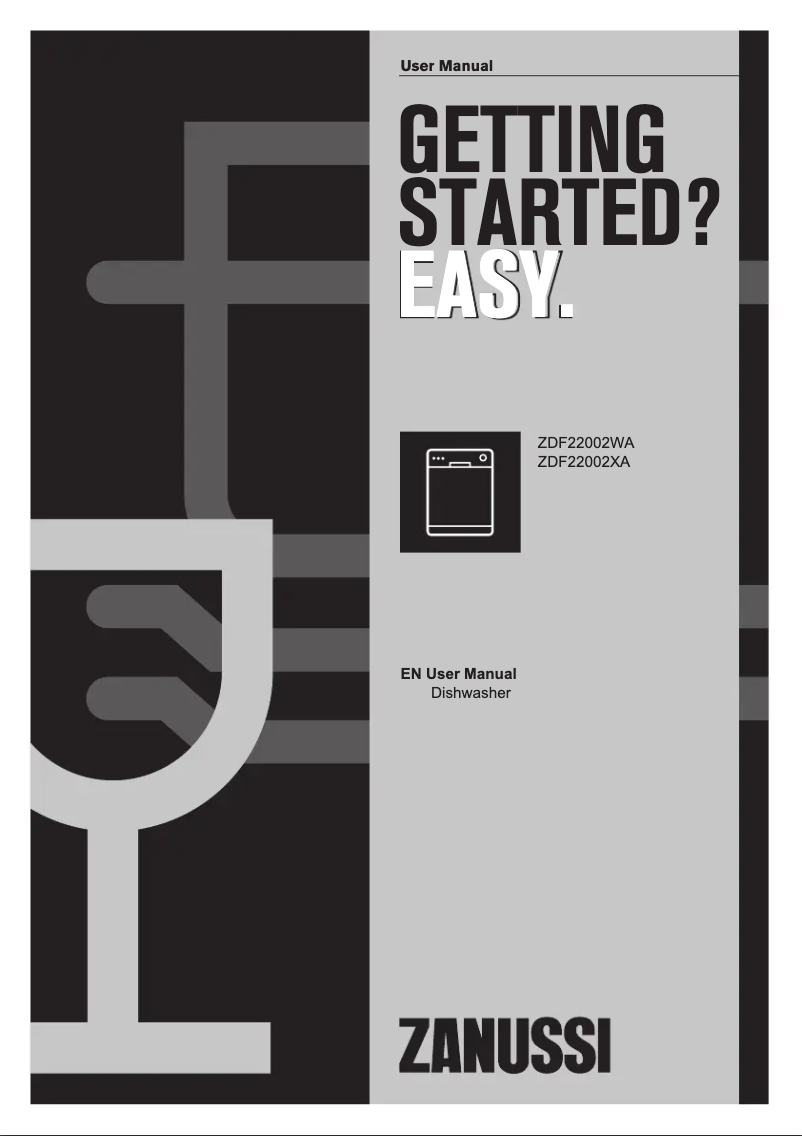 Page 1 de la notice Manuel utilisateur Zanussi ZDF22002XA