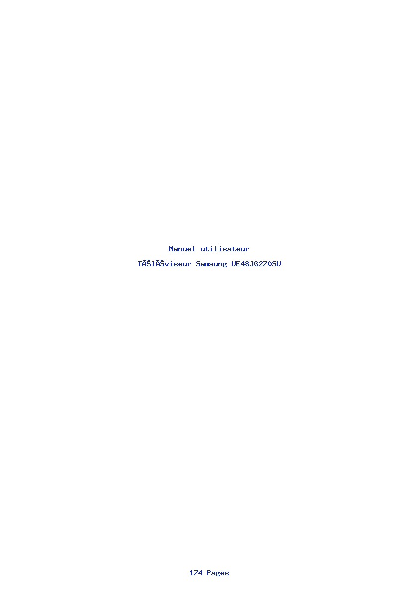 Page 1 de la notice Manuel utilisateur Samsung UE48J6270SU