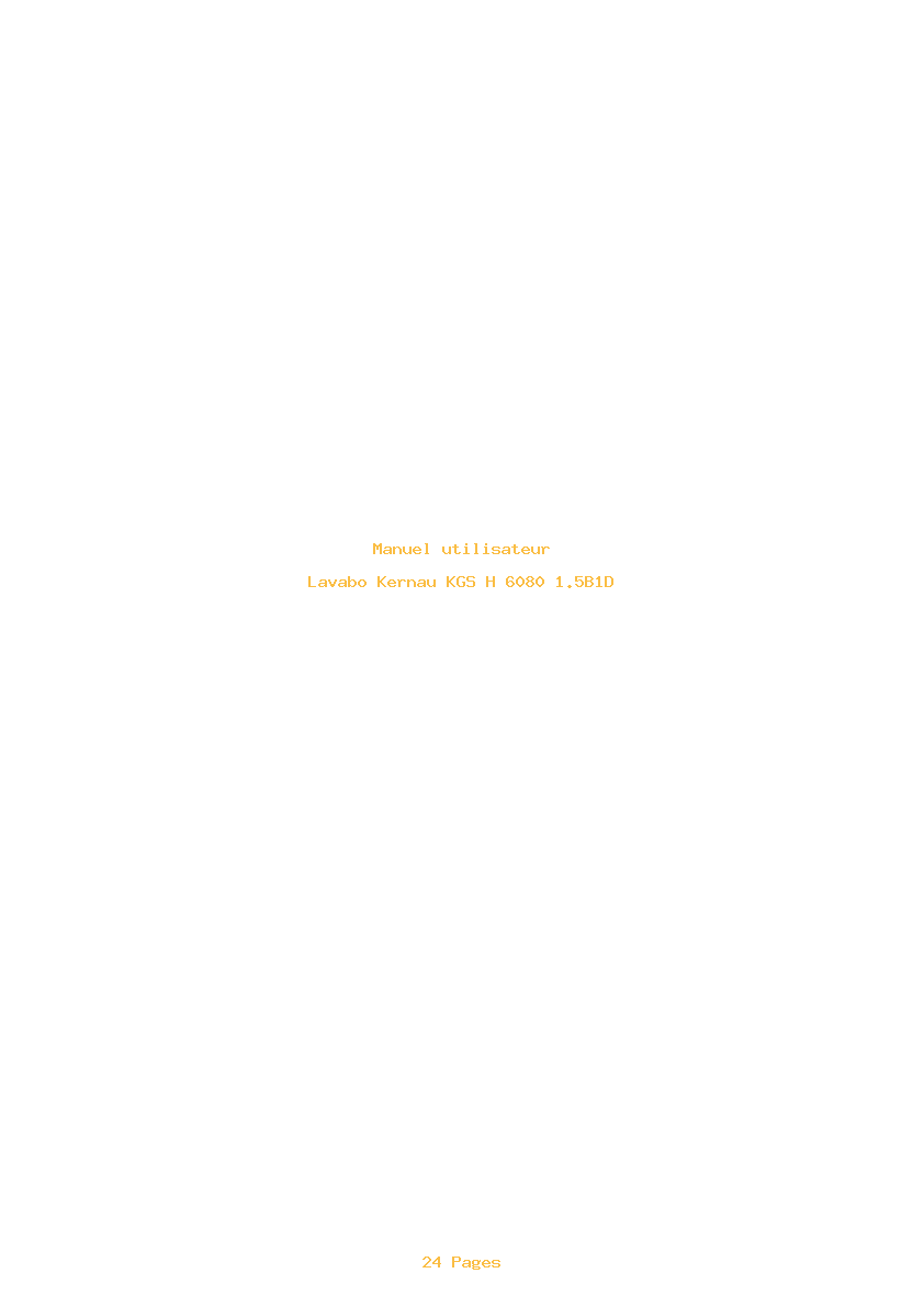 Page 1 de la notice Manuel utilisateur Kernau KGS H 6080 1.5B1D