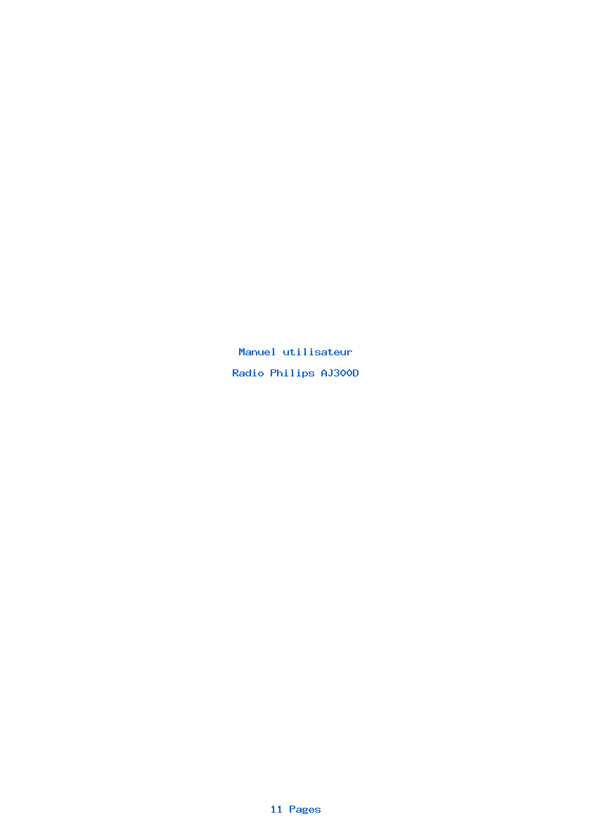 Page 1 de la notice Manuel utilisateur Philips AJ300D
