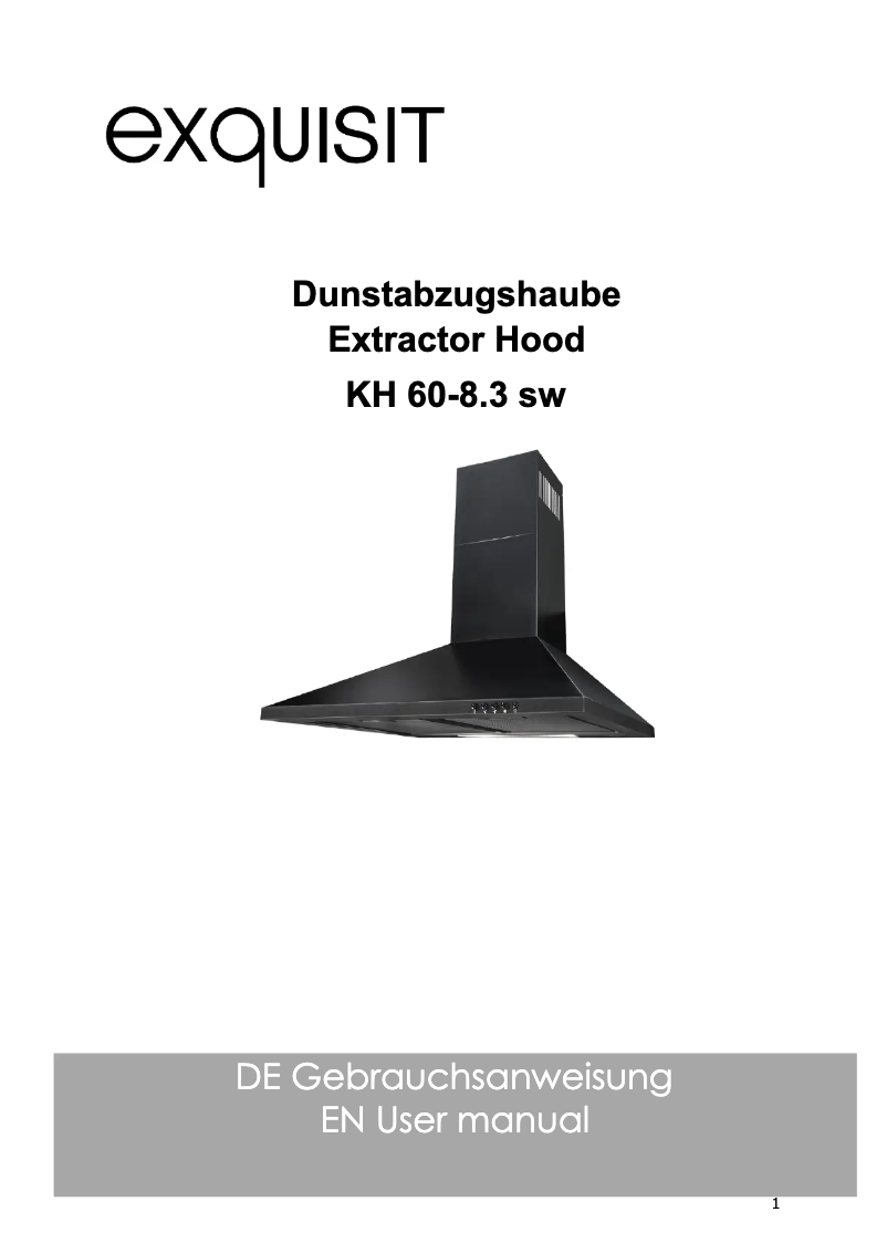 Page 1 of the manual User Manual Exquisit KH 60-8.2