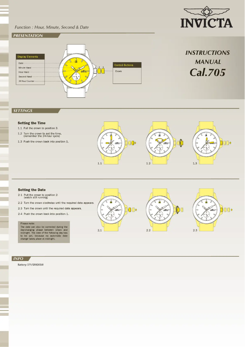 Página 1 del manual Manual de usuario Invicta Pro Diver 2155