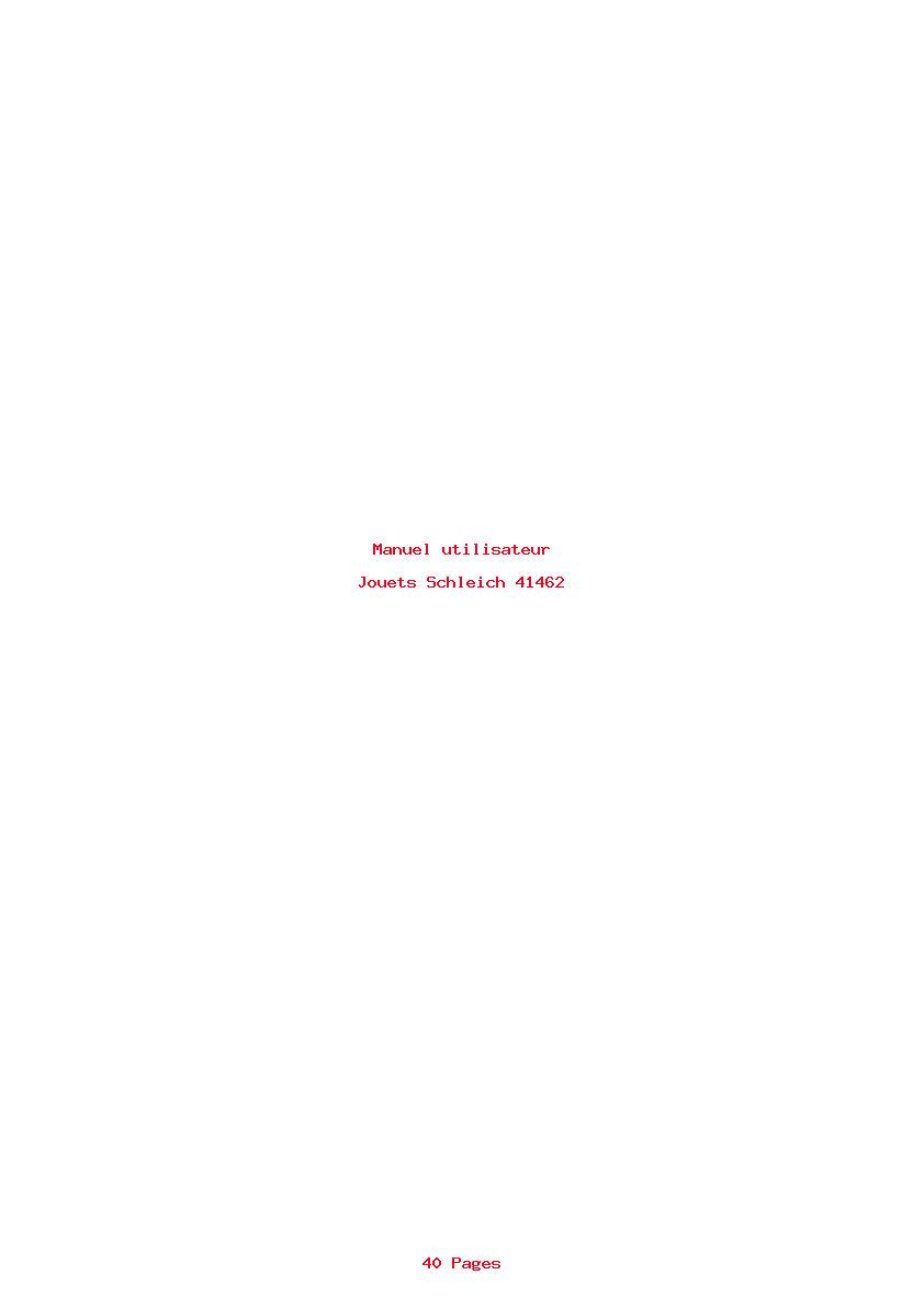 Page 1 de la notice Manuel utilisateur Schleich 41462