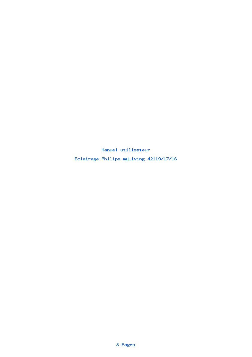 Page 1 de la notice Manuel utilisateur Philips myLiving 42119/17/16
