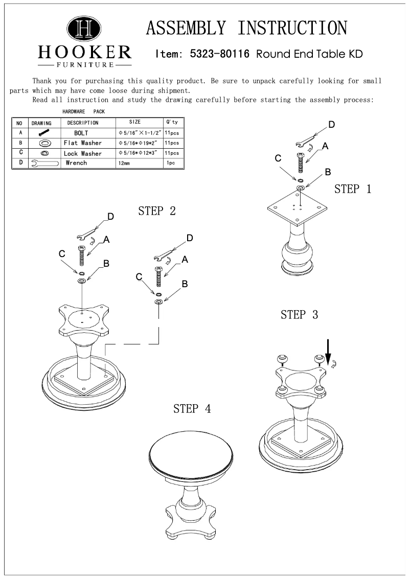 Page 1 de la notice Manuel utilisateur Hooker 5323-80116