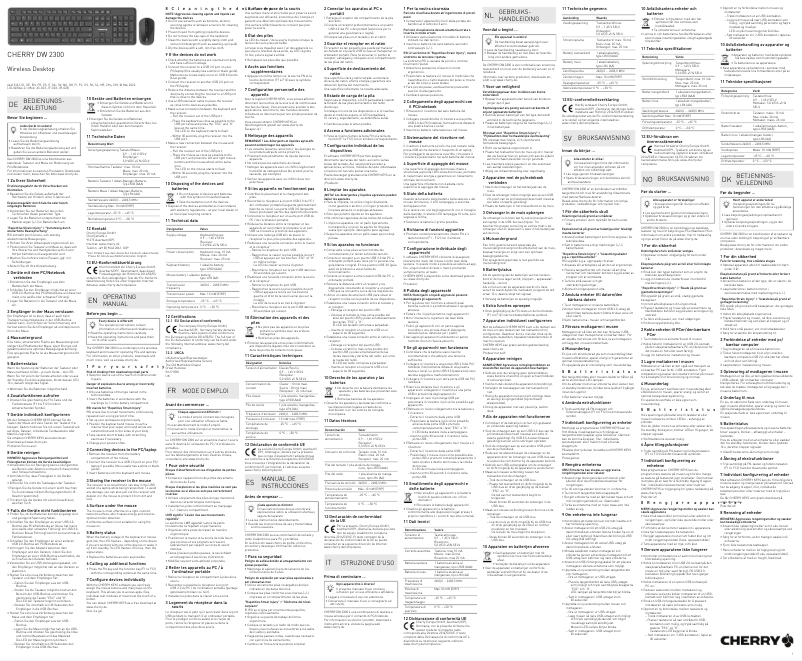 Page 1 de la notice Manuel utilisateur Cherry DW 2300