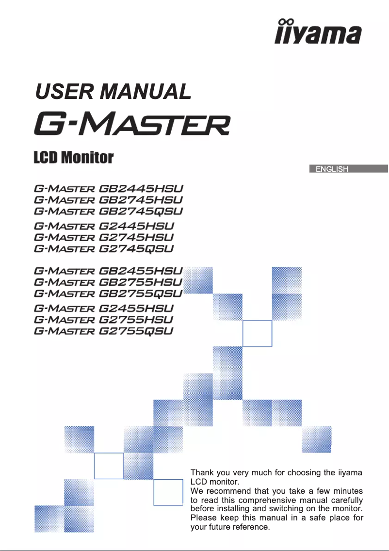 Page 1 de la notice Manuel utilisateur Iiyama G-Master G2755HSU