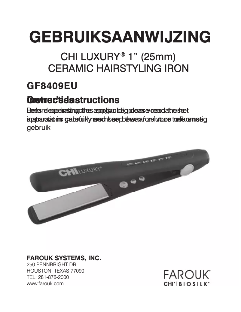 Page 1 de la notice Manuel utilisateur CHI Luxury GF8409EU
