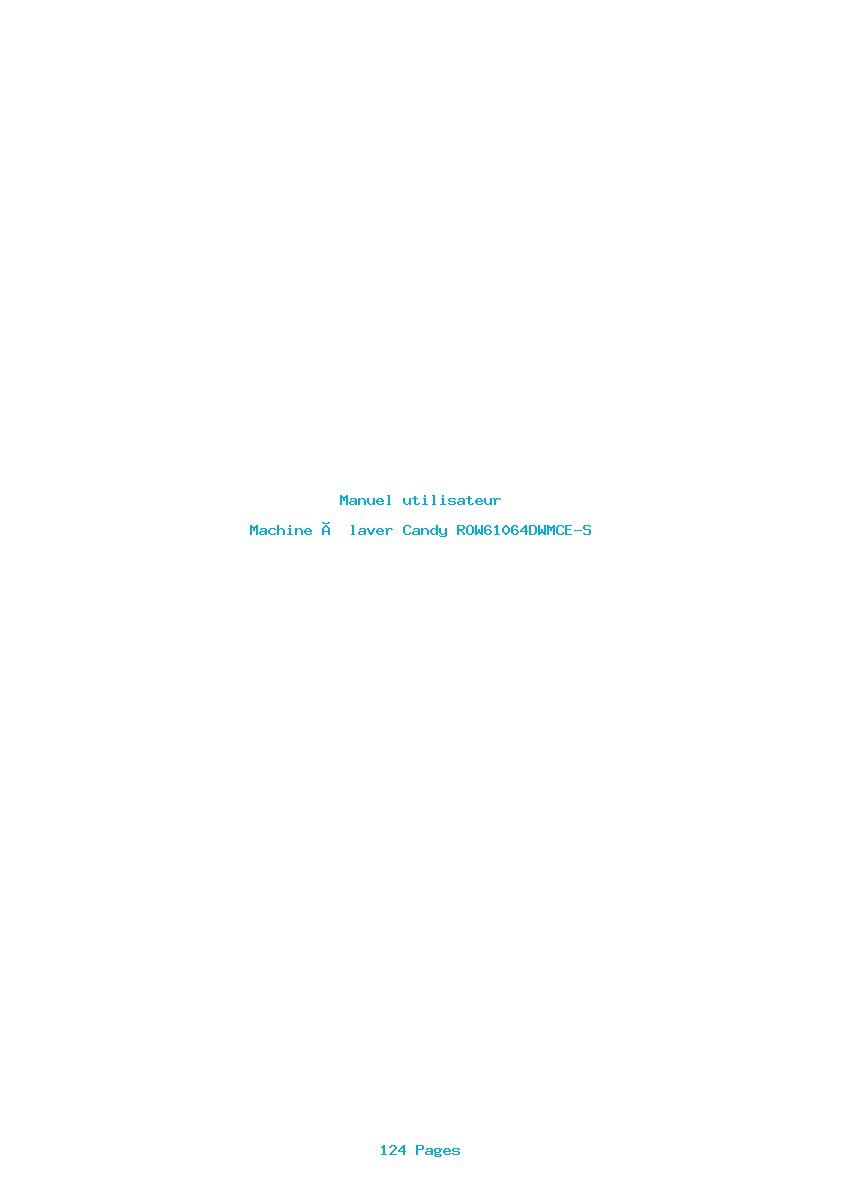 Page 1 de la notice Manuel utilisateur Candy ROW61064DWMCE-S