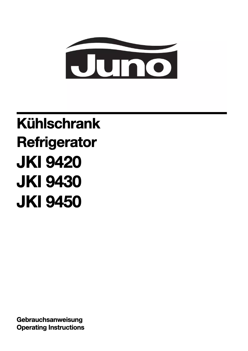 Page 1 de la notice Manuel utilisateur Juno JKI9450