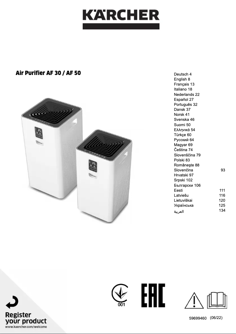 Page 1 de la notice Manuel utilisateur Kärcher AF 30