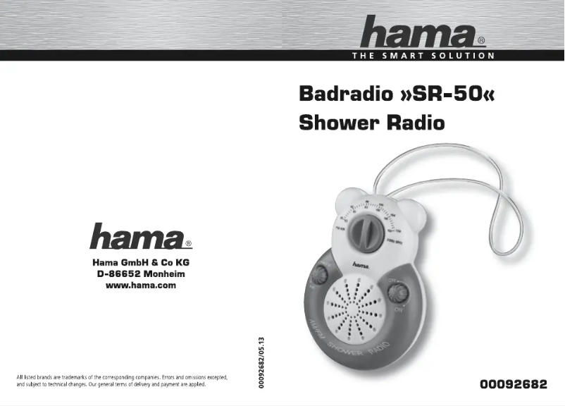 Page 1 of the manual User Manual Hama SR-50