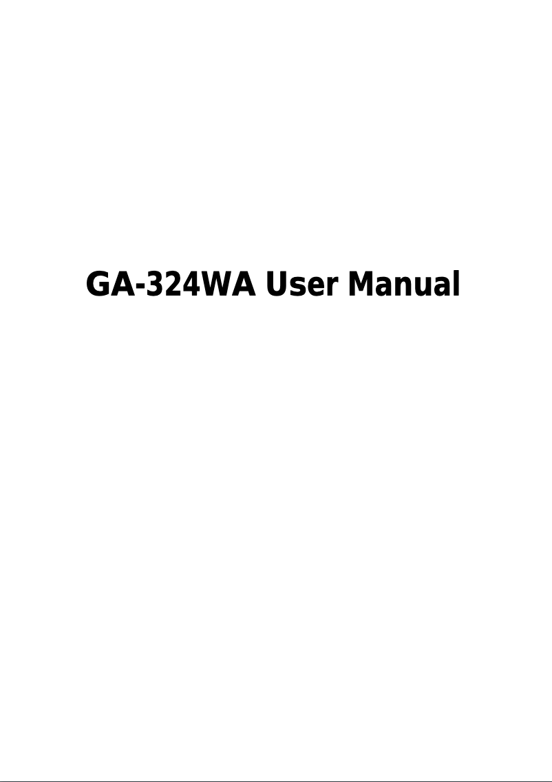 Page 1 de la notice Manuel utilisateur Getnet GA-324WB
