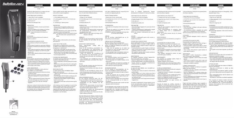 Page 1 of the manual User Manual BaByliss E755E