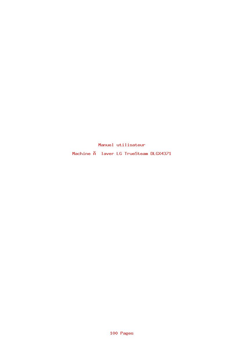 Page 1 de la notice Manuel utilisateur LG TrueSteam DLGX4371