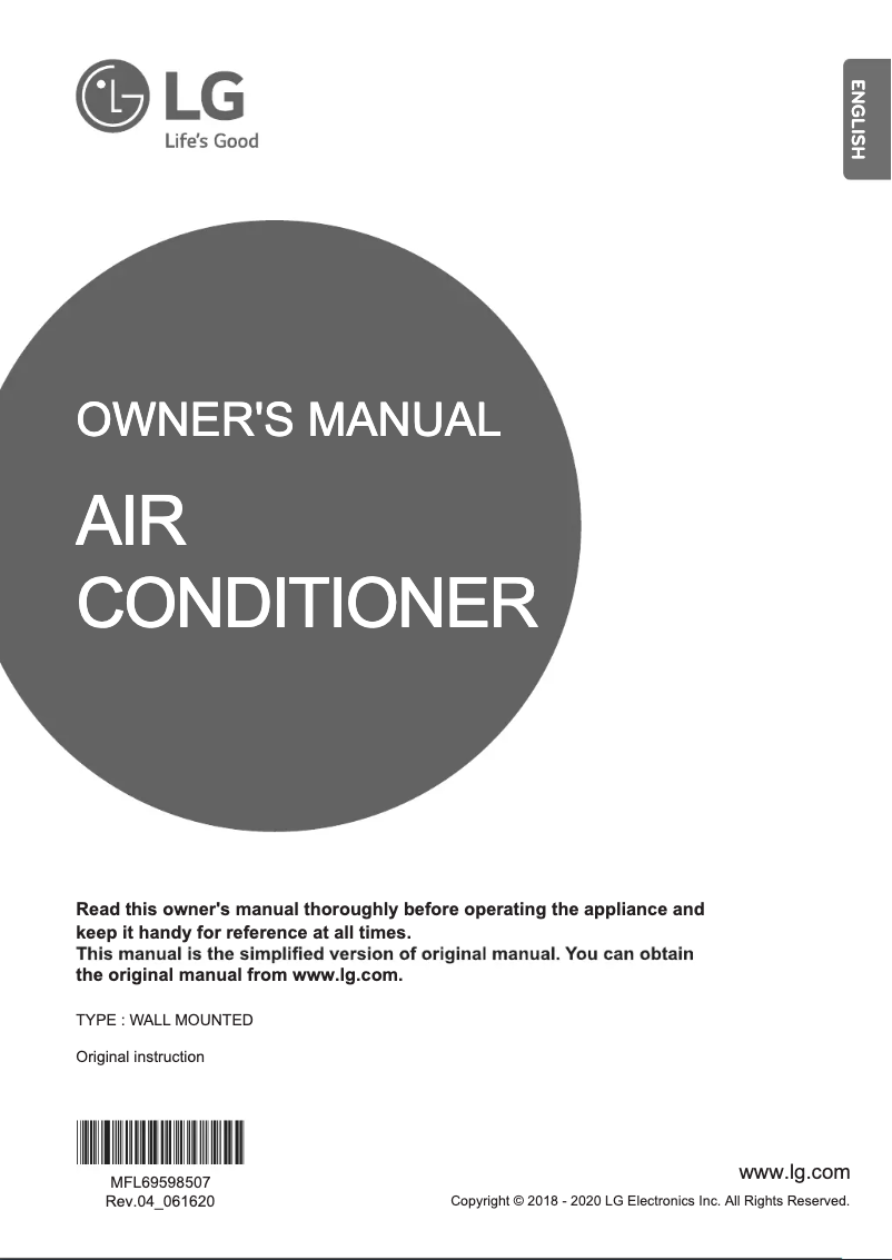 Page 1 de la notice Manuel utilisateur LG NHXM20S2A2