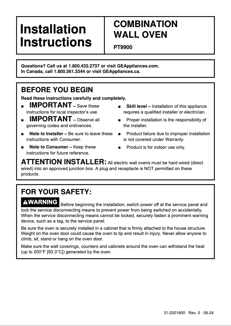 Image de la première page du manuel de l'appareil Profile PT9900SWSS