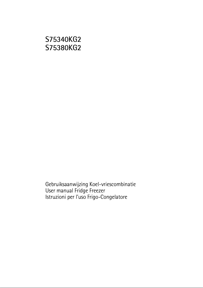 Page 1 of the manual User Manual AEG-Electrolux Santo 75340 KG2
