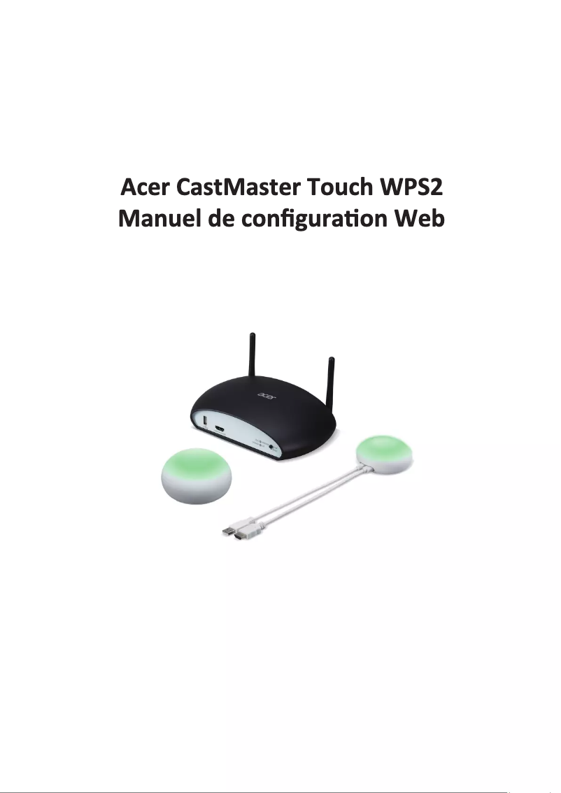 Page 1 de la notice Manuel utilisateur Acer CastMaster Touch WPS2