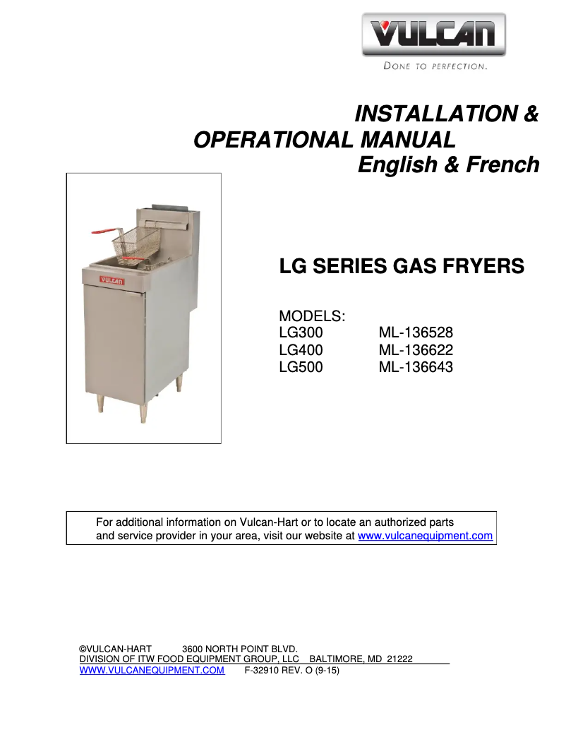 Page 1 de la notice Manuel utilisateur Vulcan LG300