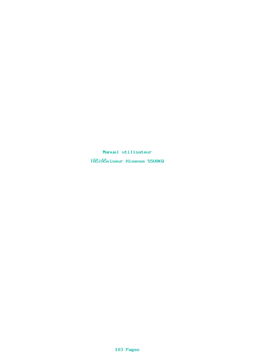 Page 1 de la notice Manuel utilisateur Hisense 55U8KQ