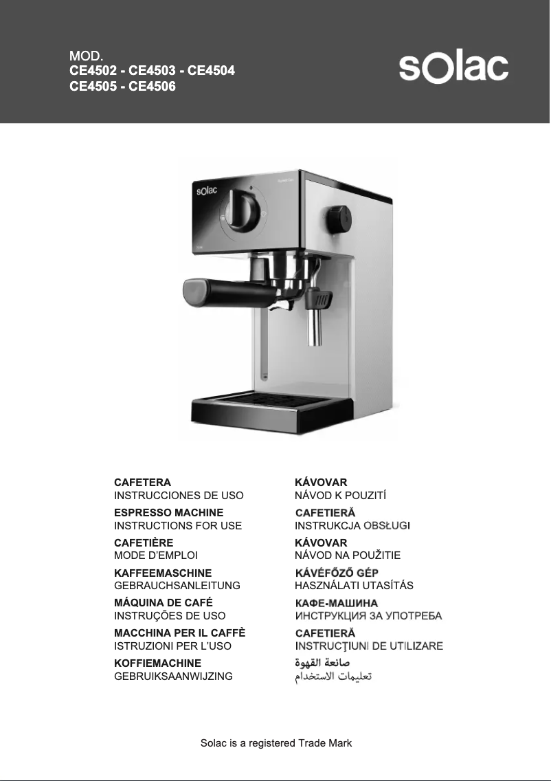 Page 1 de la notice Manuel utilisateur Solac Squissita Easy Ivory CE4505