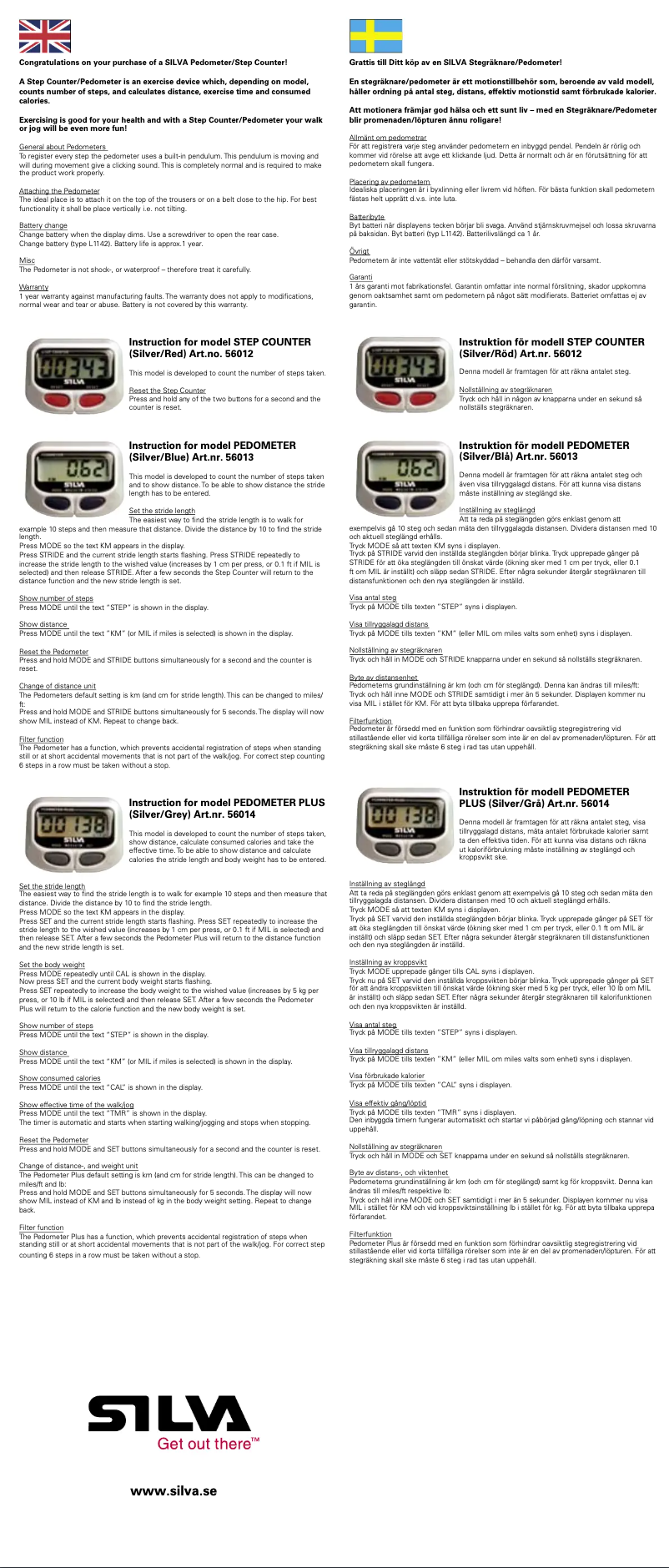 Page 1 de la notice Manuel utilisateur Silva 56013