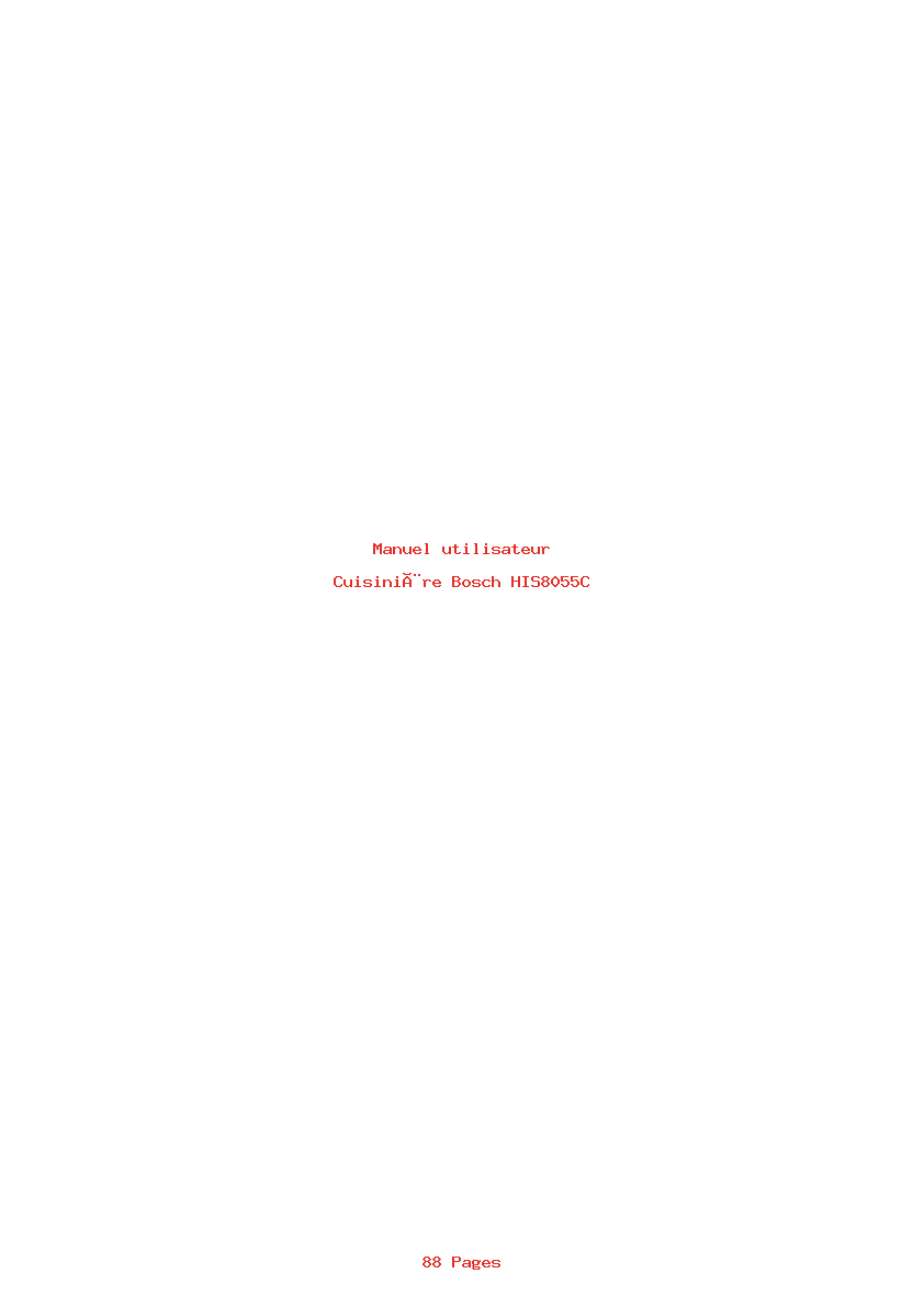 Page 1 de la notice Manuel utilisateur Bosch HIS8055C