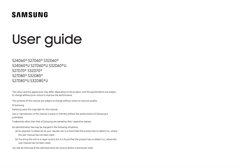 Página 1 del manual Manual de usuario Samsung S32D804U