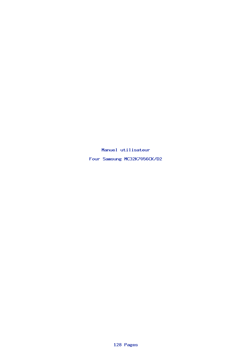 Page 1 de la notice Manuel utilisateur Samsung MC32K7056CK/D2