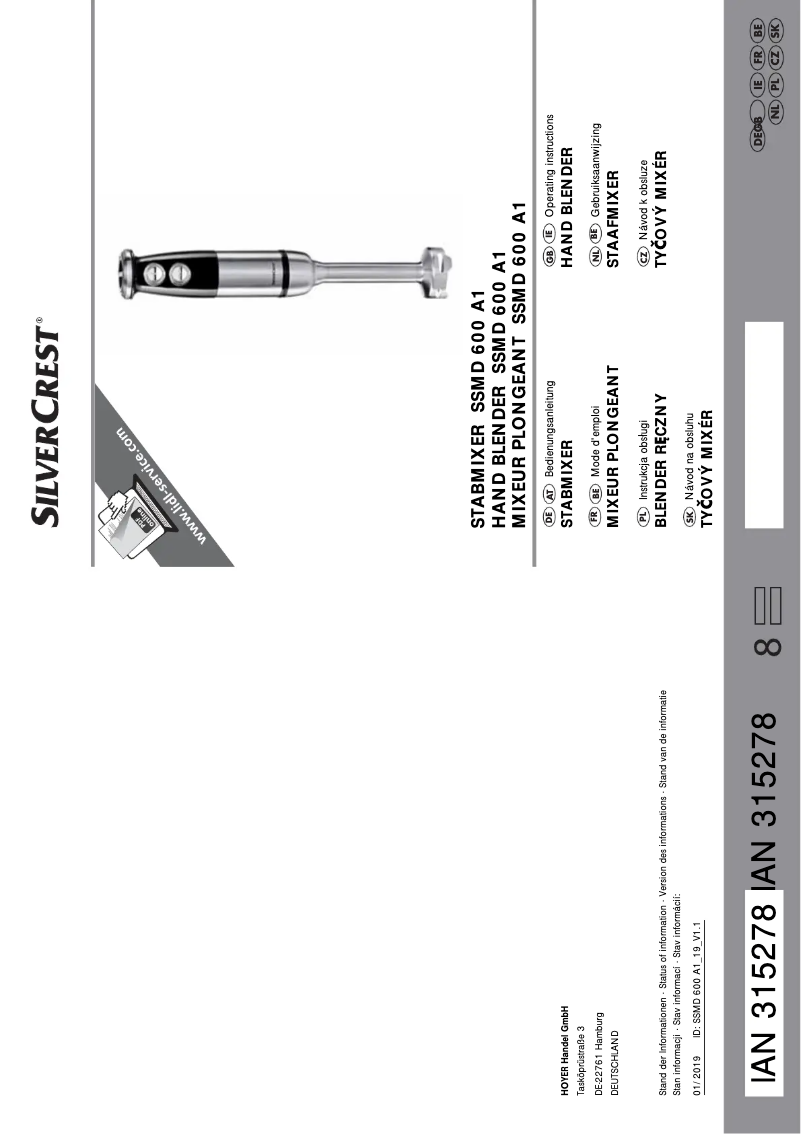 Página 1 del manual Manual de usuario SilverCrest SSMD 600 A1
