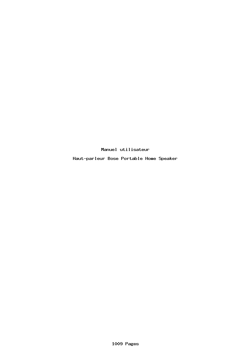 Page 1 de la notice Manuel utilisateur Bose Portable Home Speaker