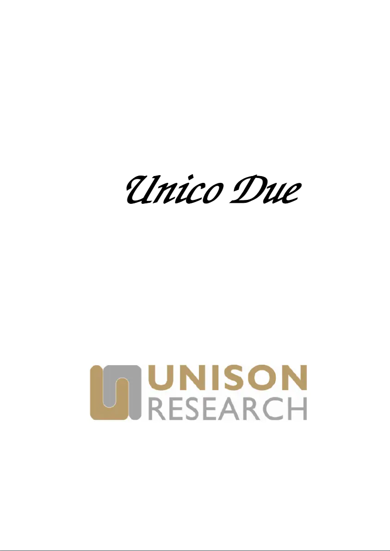 Page 1 de la notice Manuel utilisateur Unison Research Unico Due