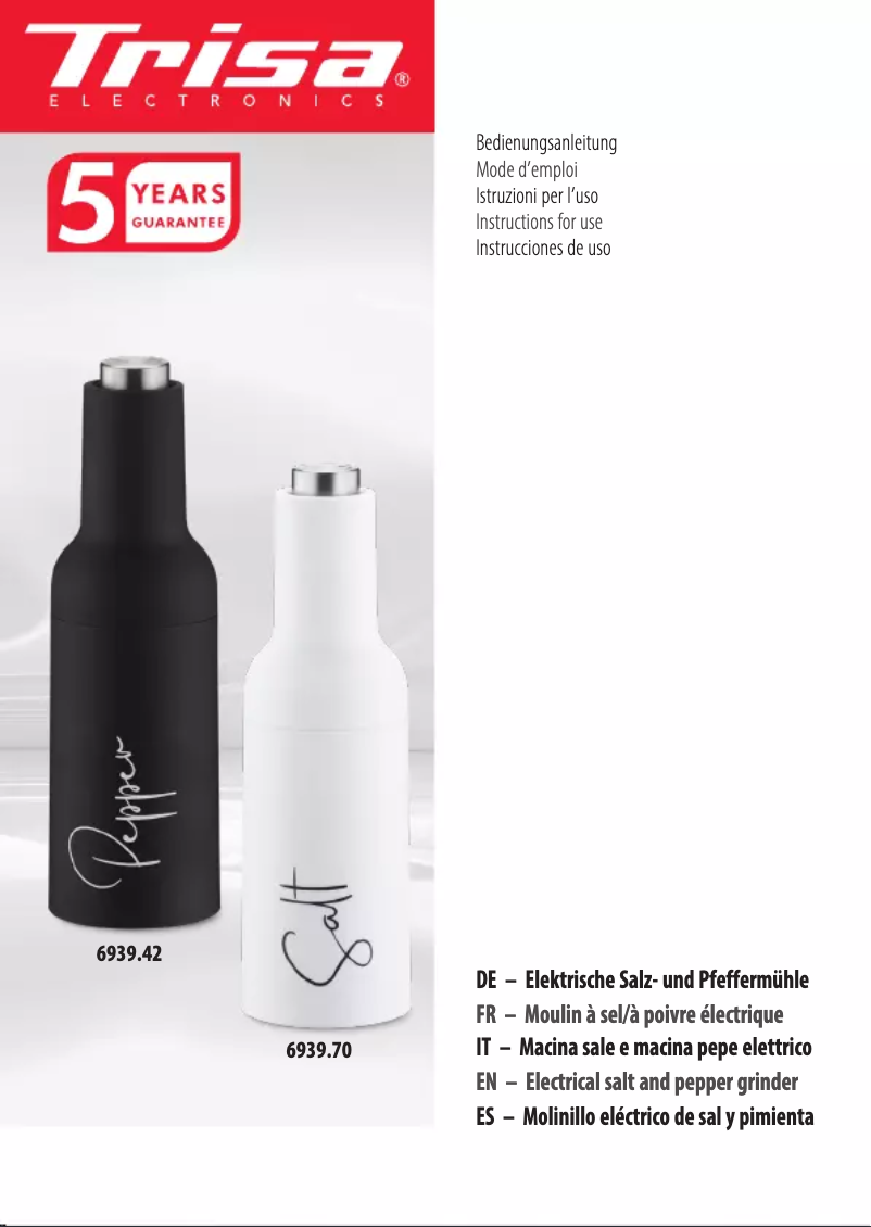 Página 1 del manual Manual de usuario Trisa Pure Elegance 6939