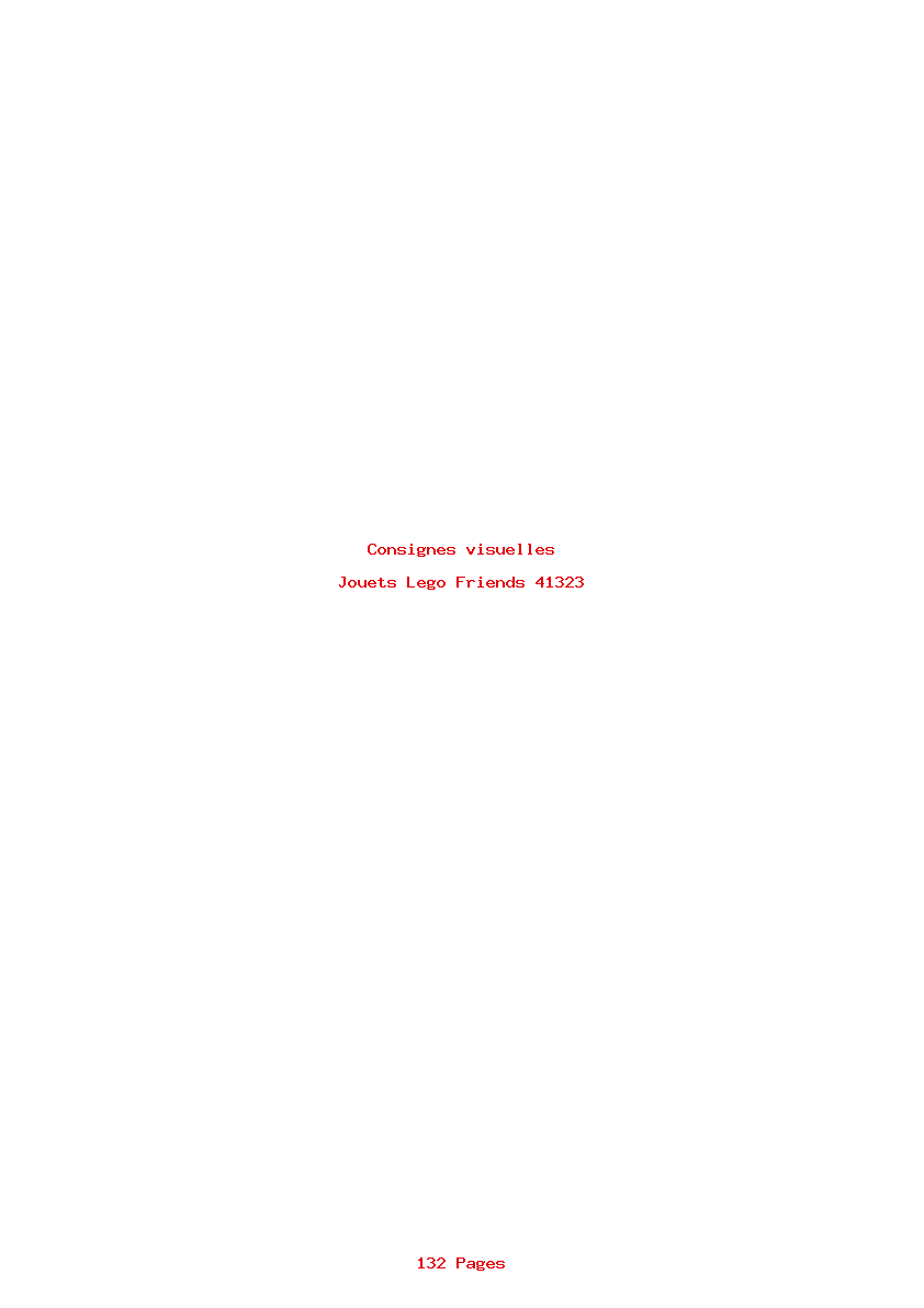 Page 1 de la notice Consignes visuelles Lego Friends 41323