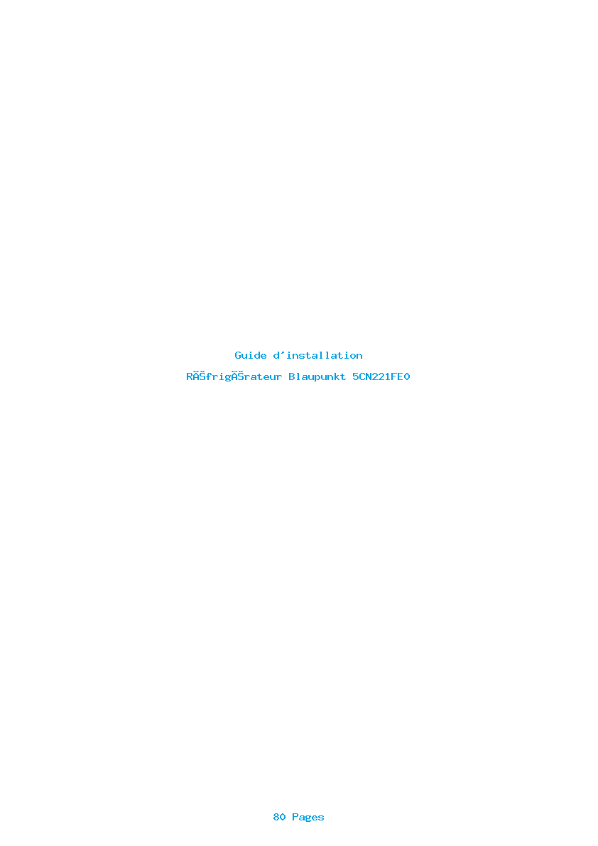 Page 1 de la notice Guide d'installation Blaupunkt 5CN221FE0
