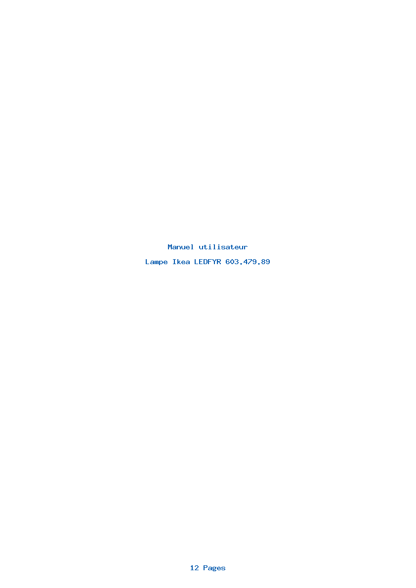 Page 1 de la notice Manuel utilisateur Ikea LEDFYR 603.479.89
