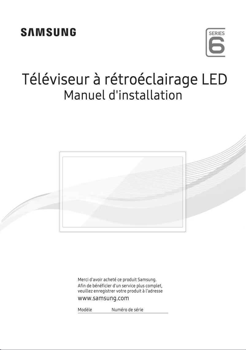 Page 1 de la notice Guide d'installation Samsung HG49EE690AC
