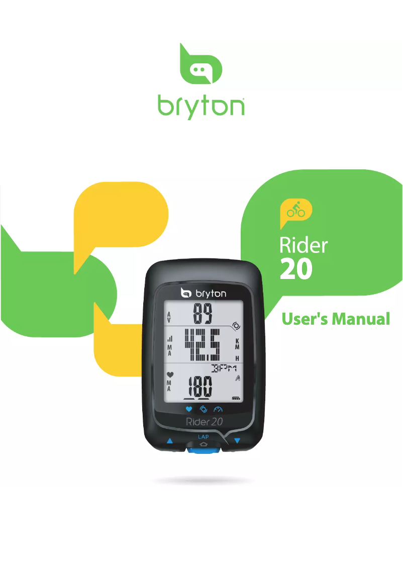 Page 1 de la notice Manuel utilisateur Bryton Rider 20H