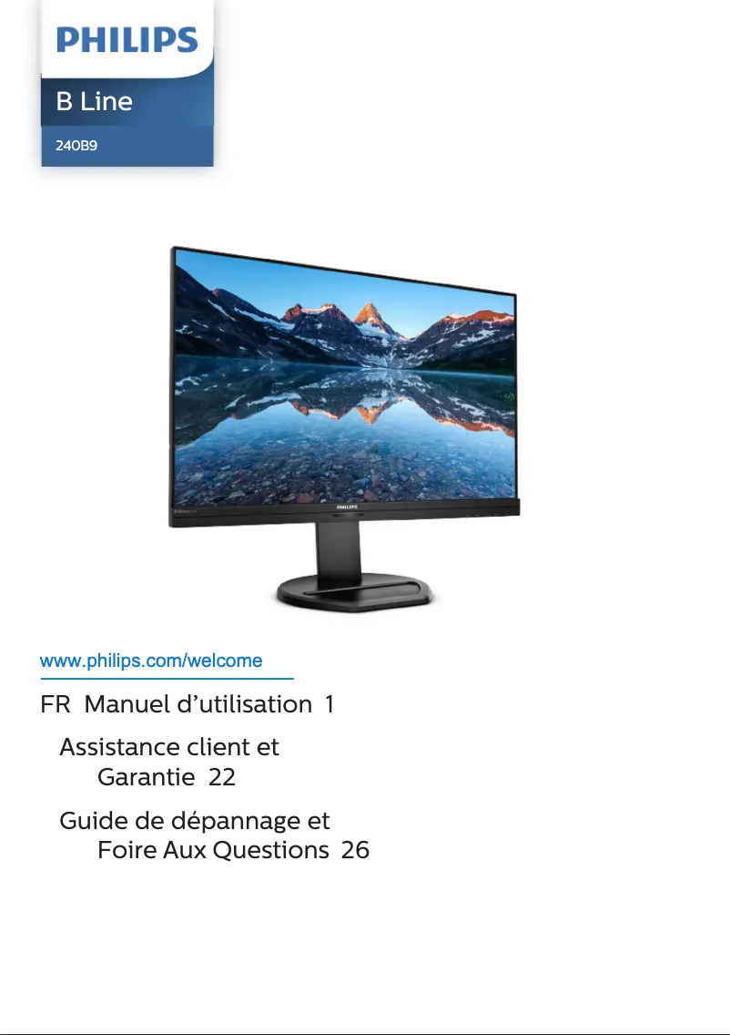 Page n°1 - Manuel utilisateur Philips B Line 240B9