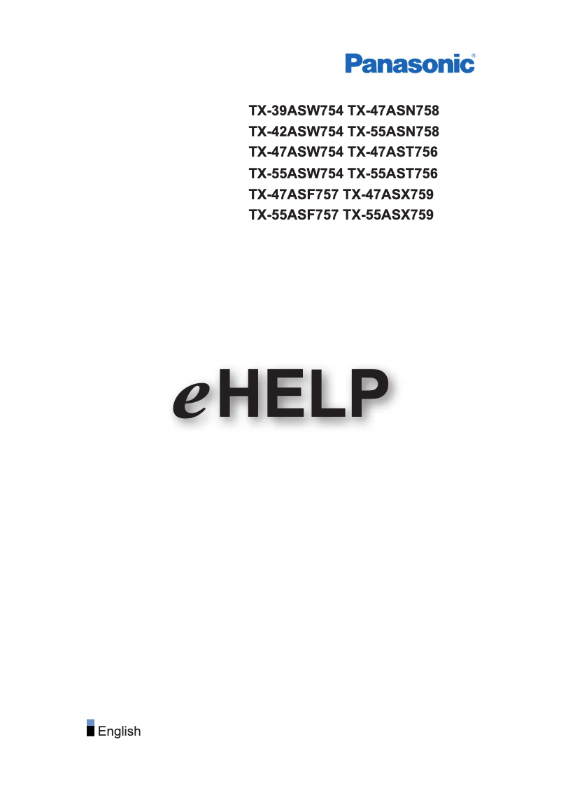Page 1 de la notice Manuel utilisateur Panasonic TX-47ASX759