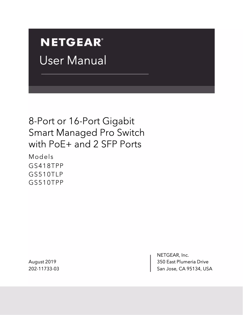 Page 1 de la notice Manuel utilisateur Netgear GS418TPP
