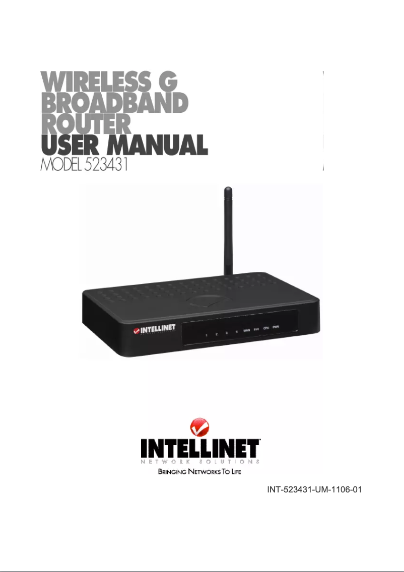 Page 1 de la notice Manuel utilisateur Intellinet Wireless G Broadband VPN Router 523431