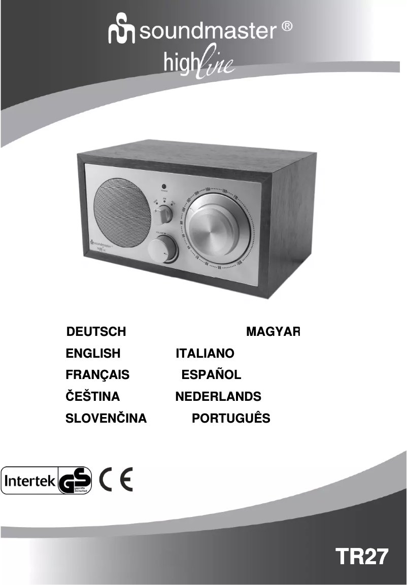 Page 1 de la notice Manuel utilisateur Soundmaster TR27