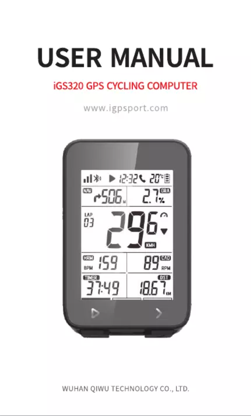 Page 1 de la notice Manuel utilisateur iGPSport iGS320