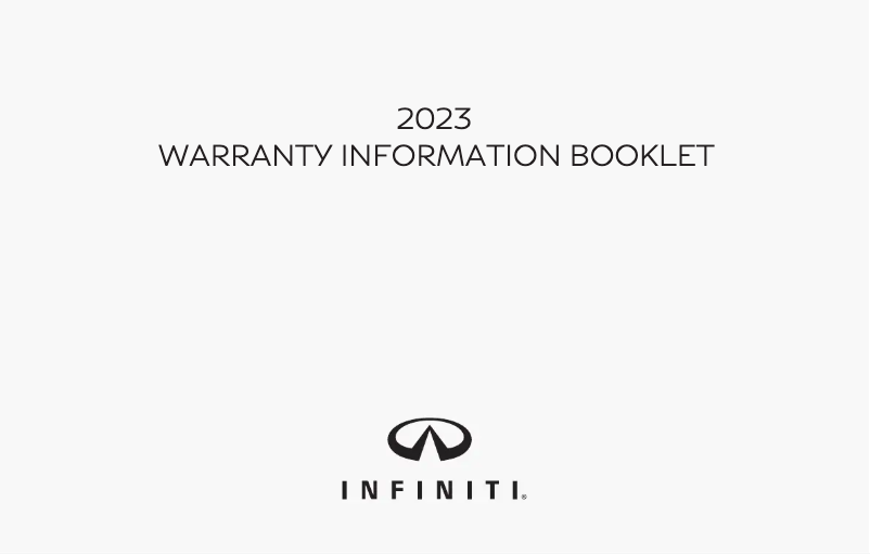 Page 1 de la notice Informations de garantie Infiniti Q50 (2023)